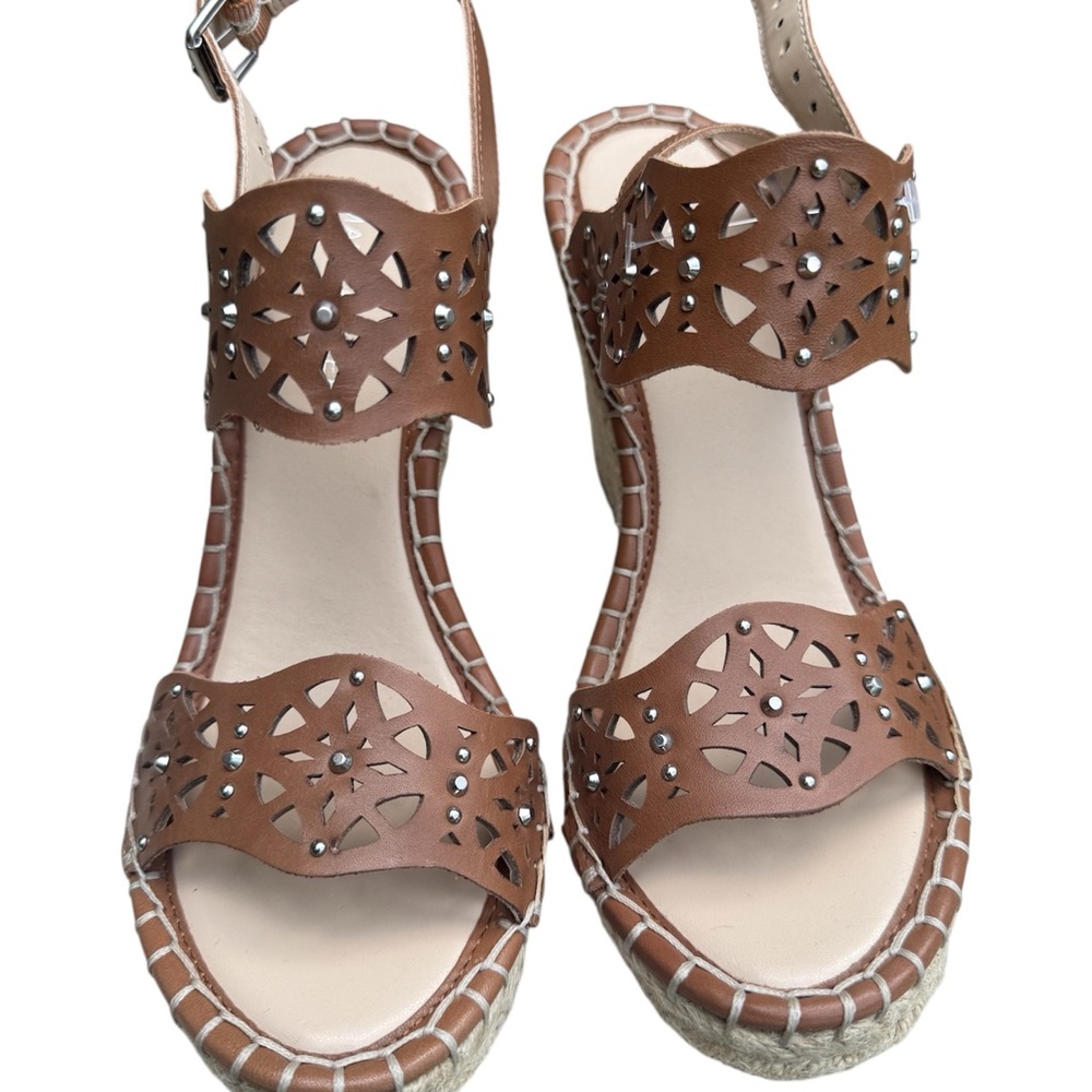 Marc Fisher Kickal Espadrille Wedge Sandal - Women's - Cognac 7.5